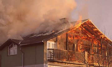 Fire & Smoke Damage; House on fire